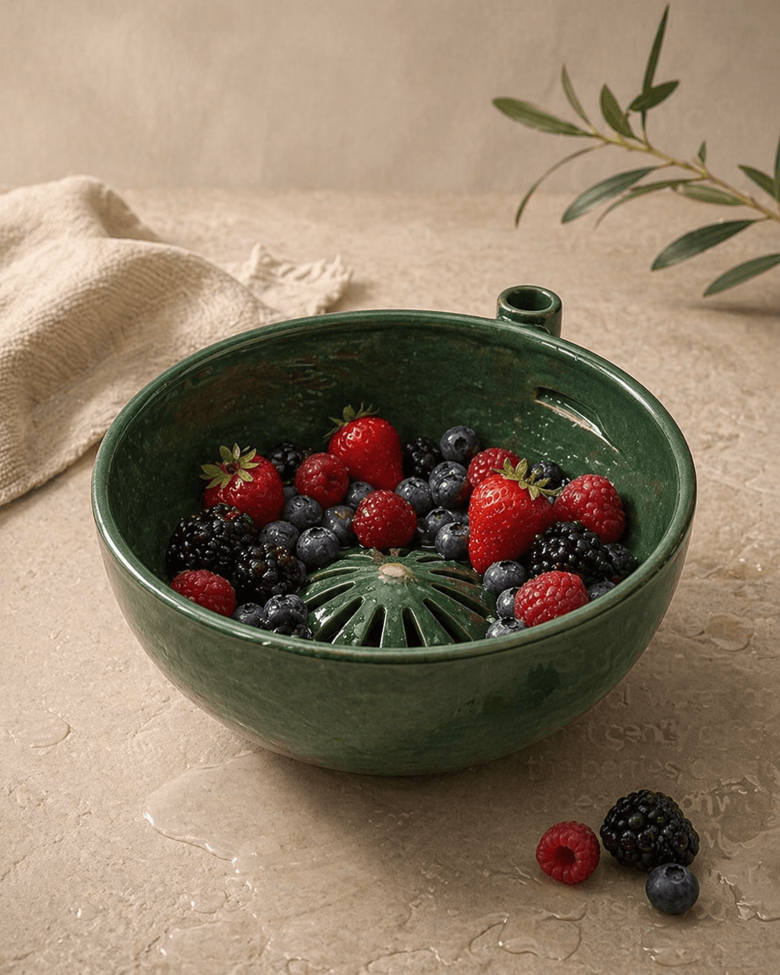 Mavenoria Berry Bowl, photographed on a cream surface in daylight.